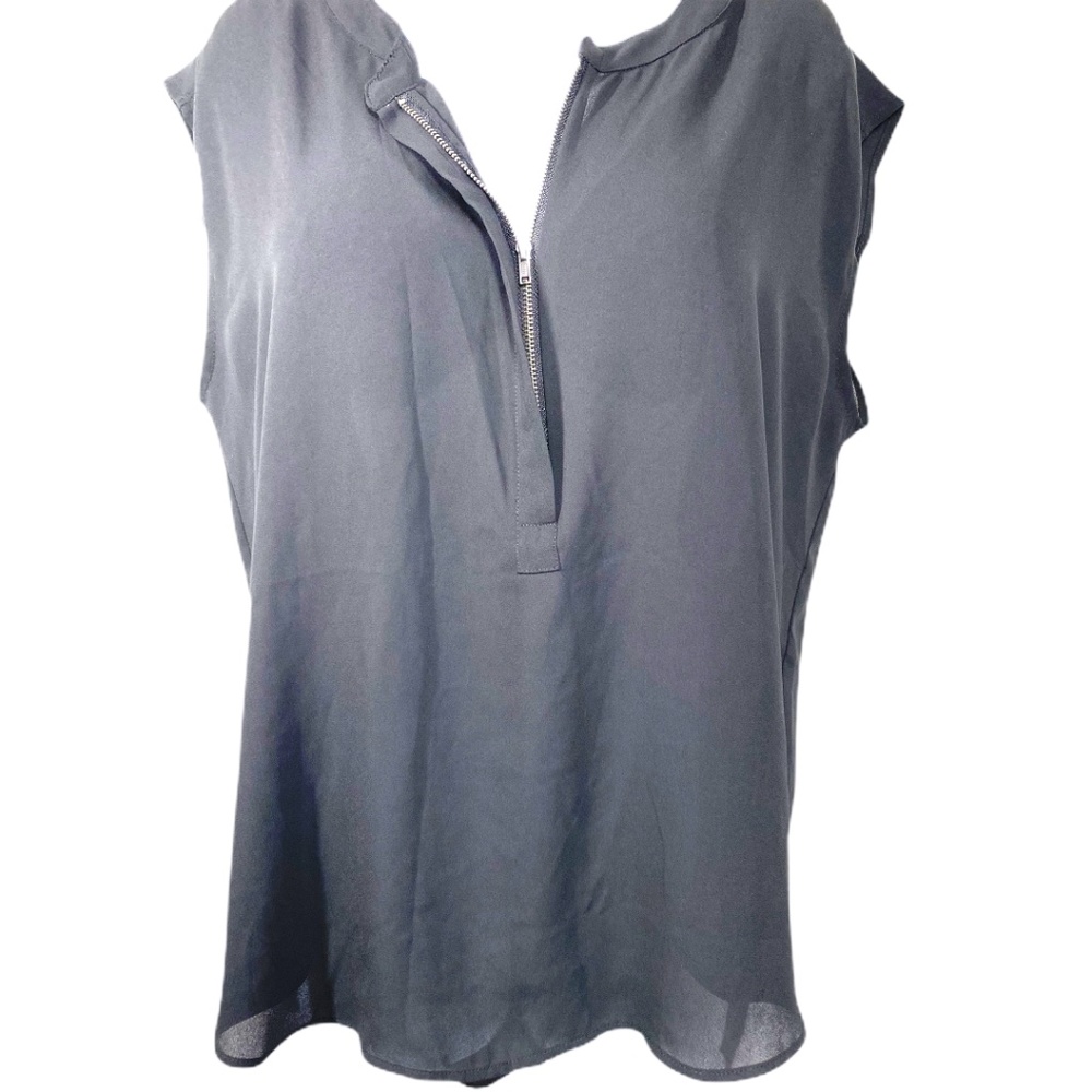 Apt 9 Semi- Sheer Zippered Sleeveless Blouse